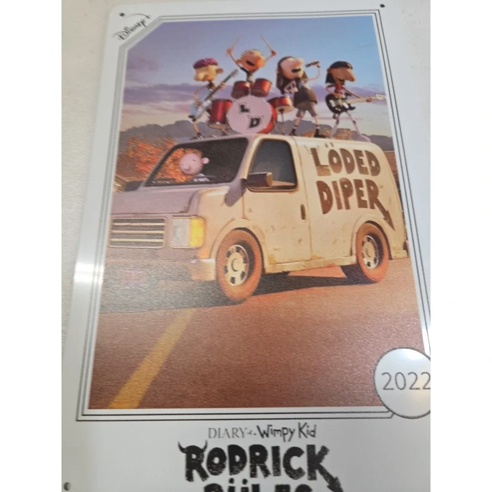 Disney‎ Diary of a Wimpy Kid Rodrick Rules 2022 Metal Tin Sign Loded Diper Wall